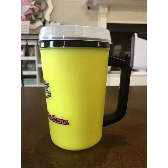 Salem Cigarettes Vintage 90's Aladdin Mug Cup Neon Yellow Fresh On The Scene - Picture 2 of 6